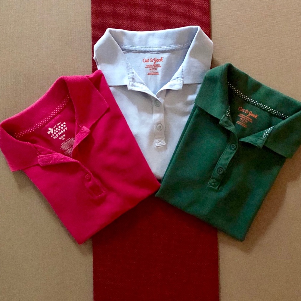 Girls Cat and Jack/Old Navy s/s Polo Shirts Size 8